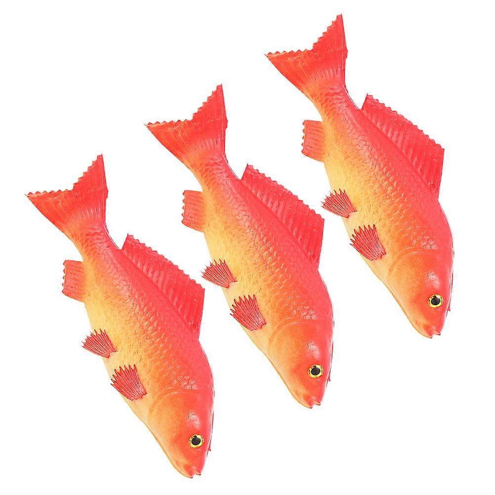 Simulation Fish Model PU Carp Model for Decor 3Pcs Durable Artificial Fish Decoration