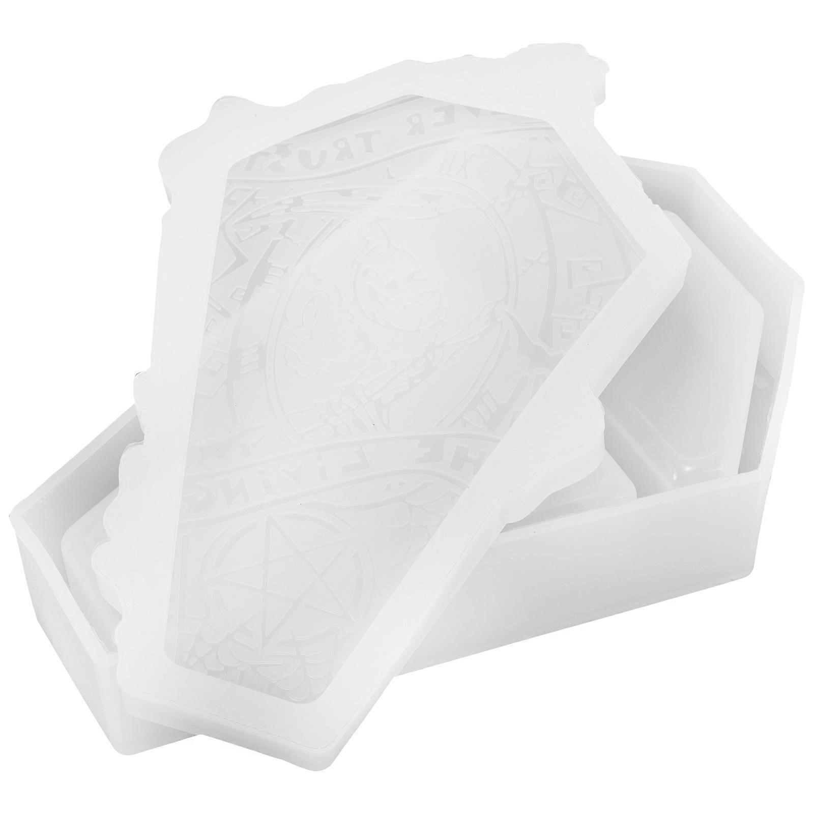 DIY Silicone Mold Coffin Display Model for Halloween Storage 2Pcs