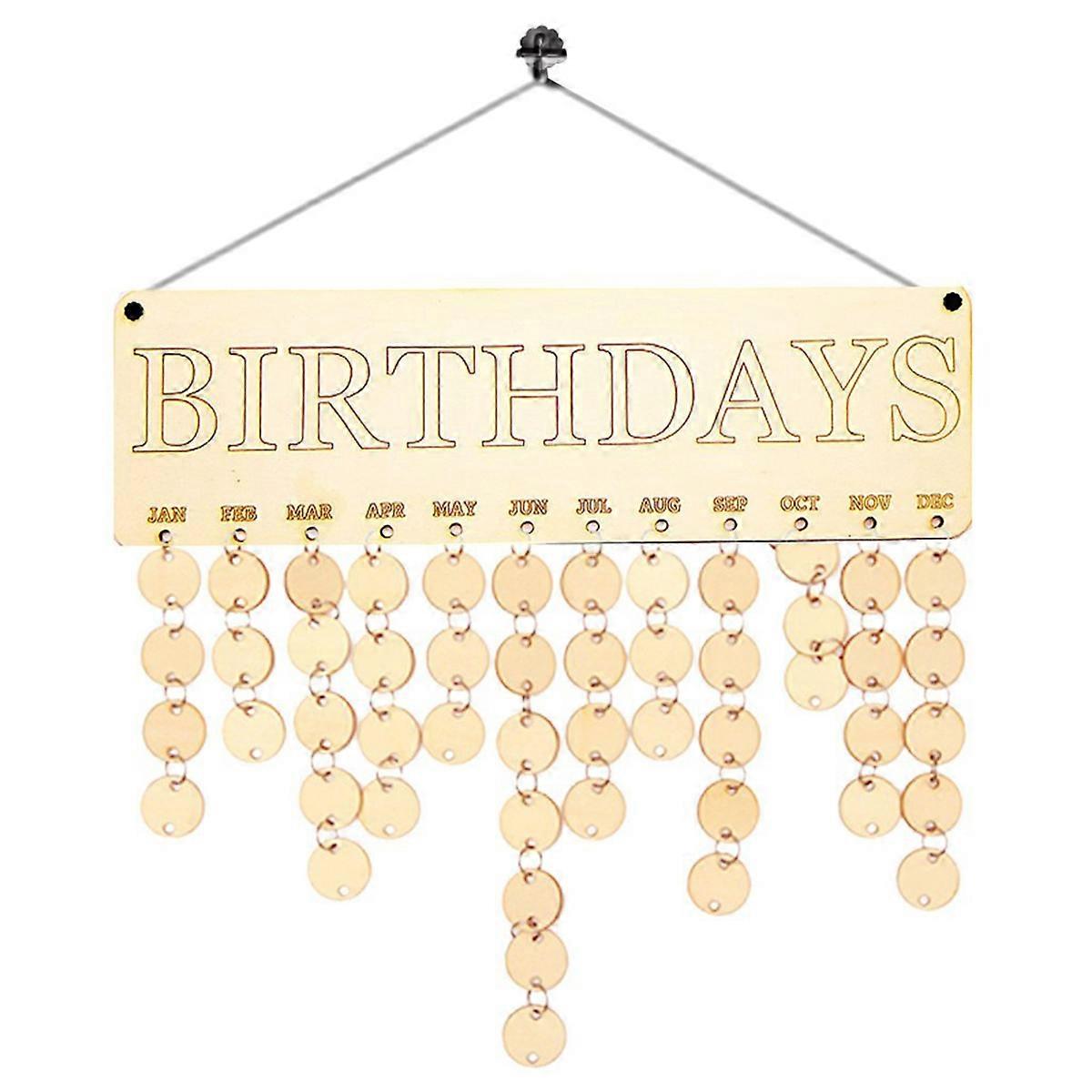 Birthday Reminder Wooden Hanging Calendar for Home Use 2Pcs Set Included