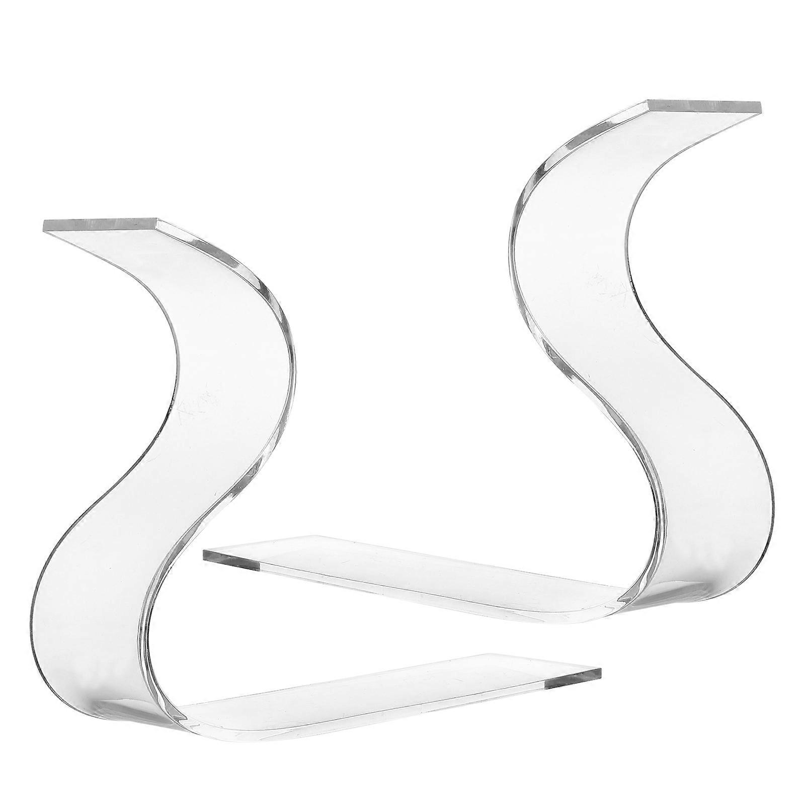 Shoe Display Stand Adult High Heels Display Rack Mall Display Holder Transparent S-type 2Pcs