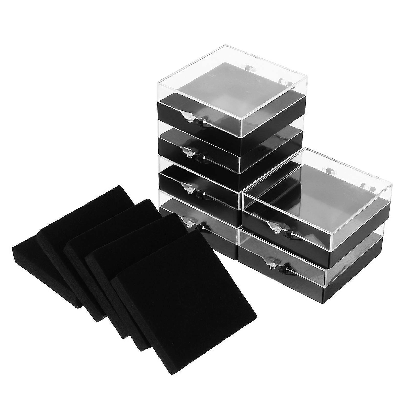 Gemstone Display Tray Square Badge Presentation Box for Organizing 12Pcs