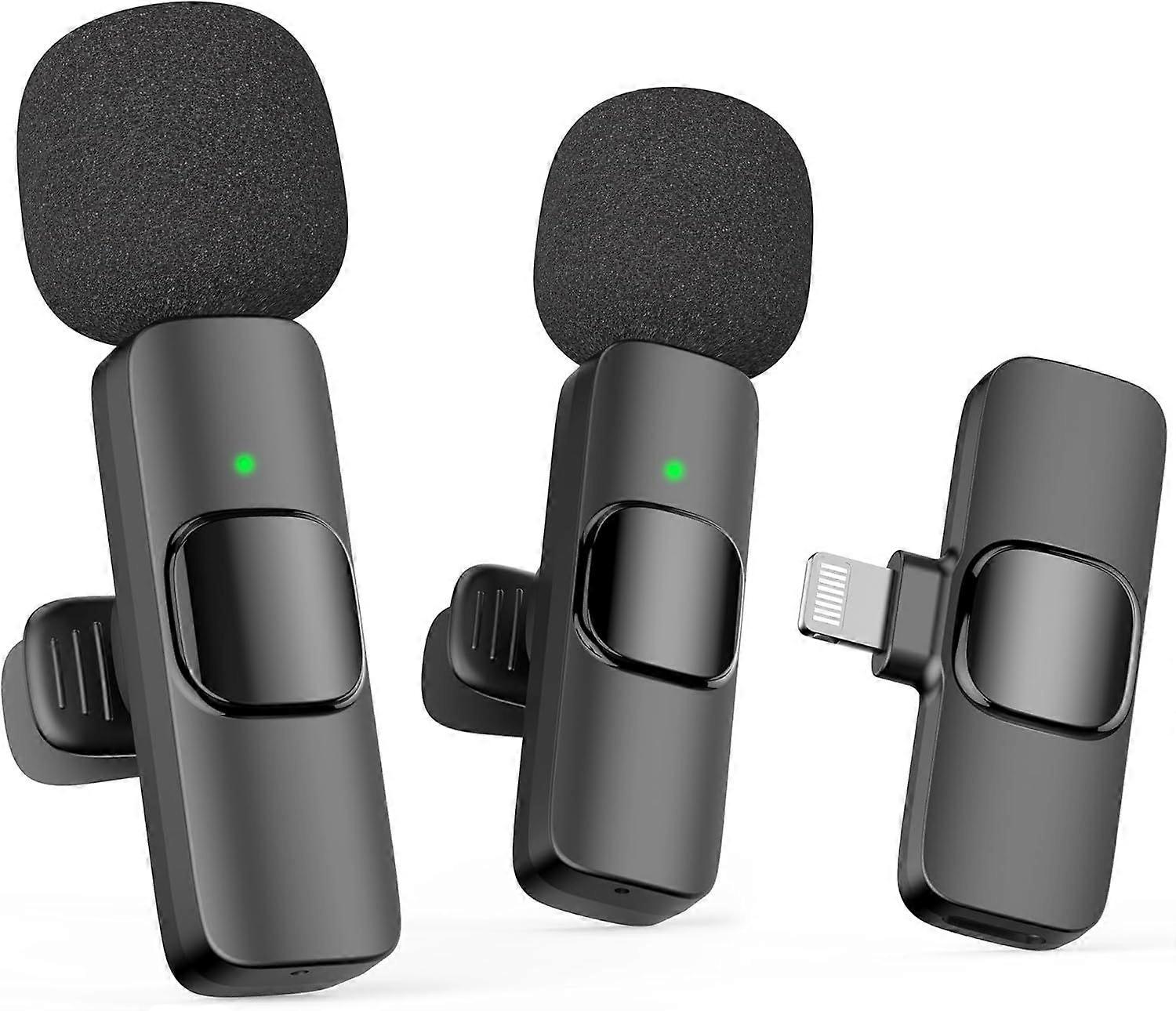 Drahtloses Mini-Lavaliermikrofon für iPhone, 2er-Pack