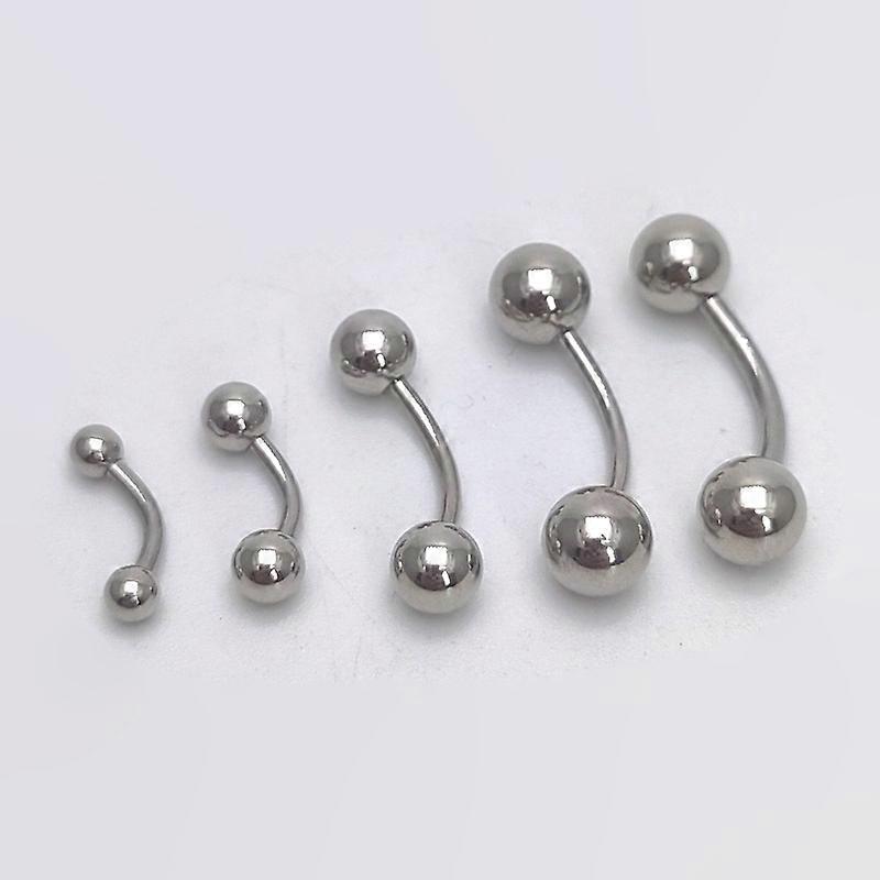 Navlering i rustfrit stål, basisnegl, øjenbrynnegl, kravenegl, fingernegl, navlenegl, buet stangpiercing, piercingsmykke 1