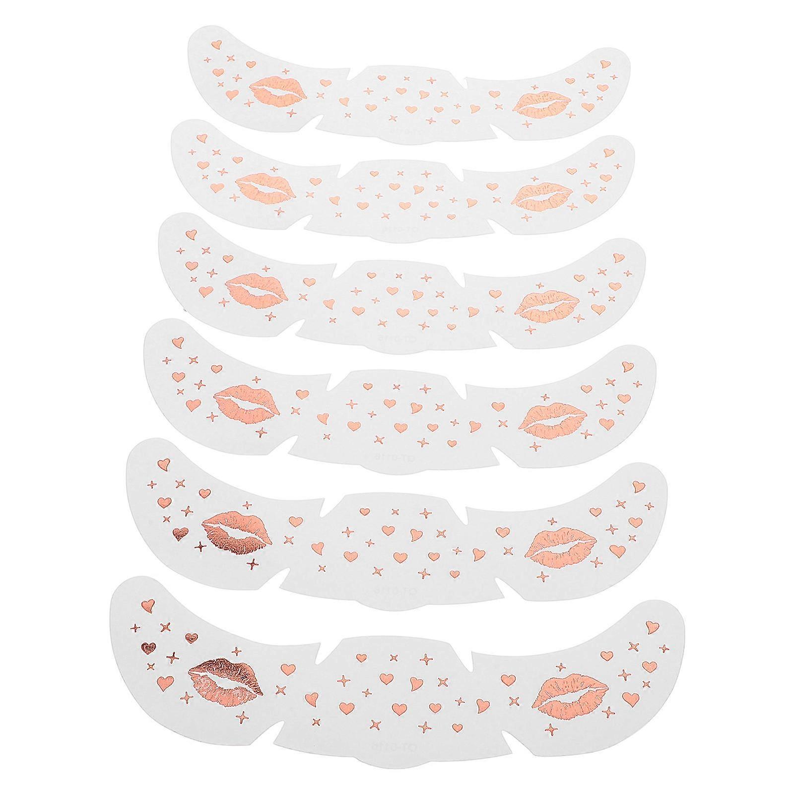 Fashionable Sparkle Freckles Temporary Face Stickers 24 Sheets Rose Gold