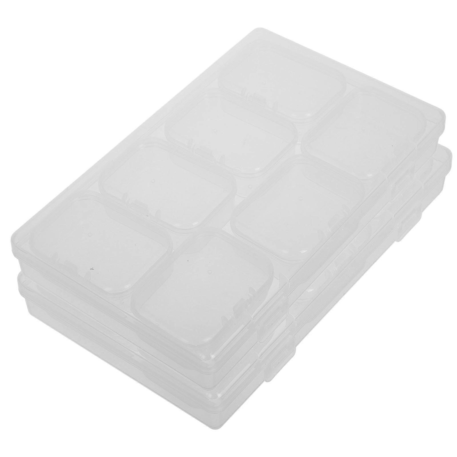 Plastic Storage Containers For Organizing Small Objects Transparent Jewelry Box With Lid Ideal For Sorting Medicines 2Pcs