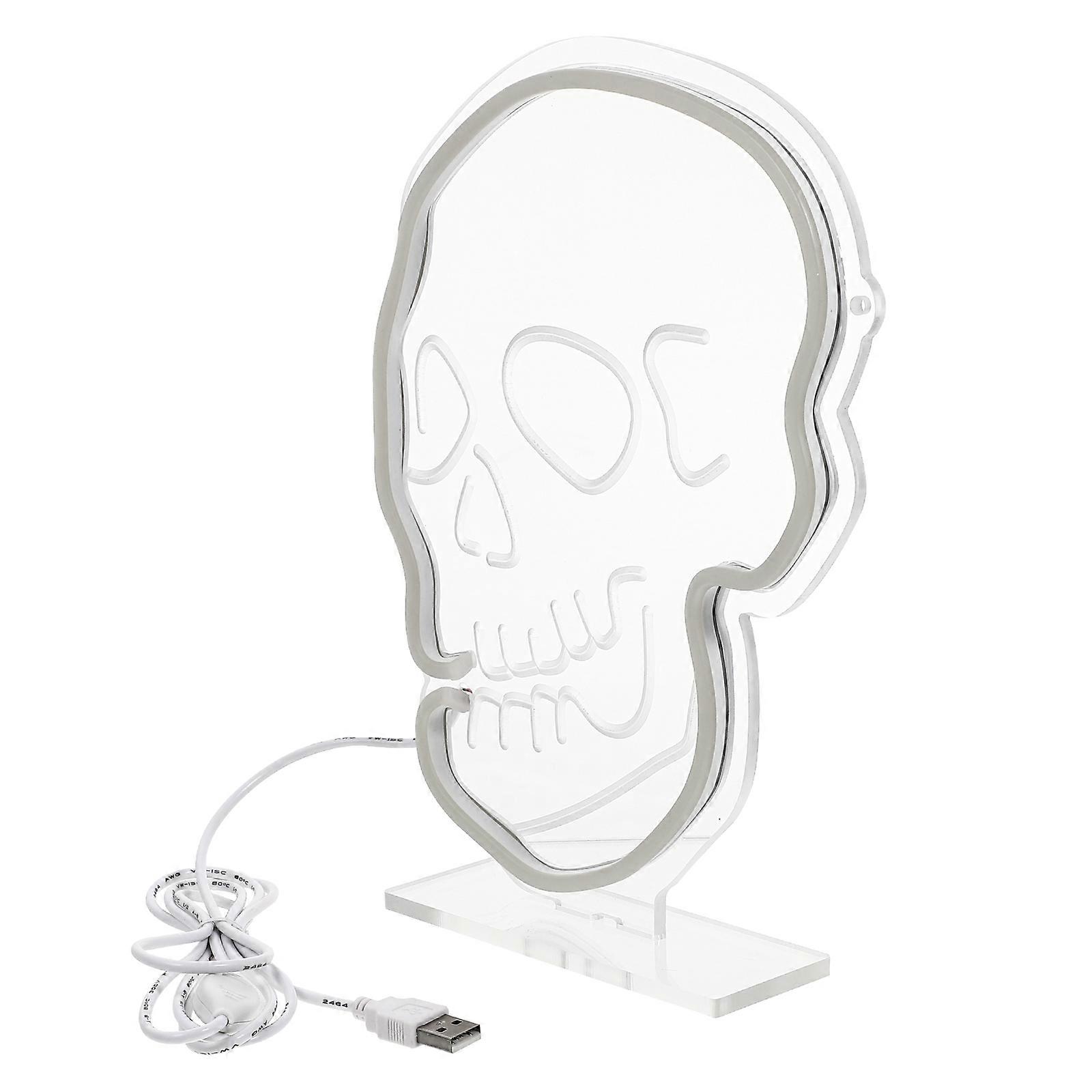 Assorted Color Skull Shaped Neon Lamp for Decorative Use 2Pcs