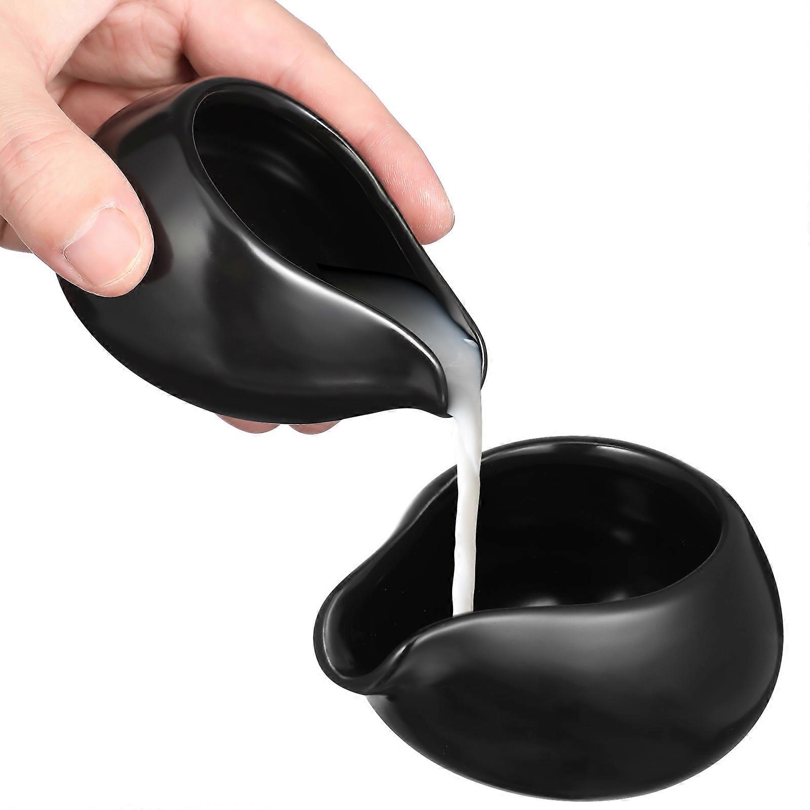 Ceramic Milk Jugs for Storage 8Pcs Small Coffee Cups Black Set