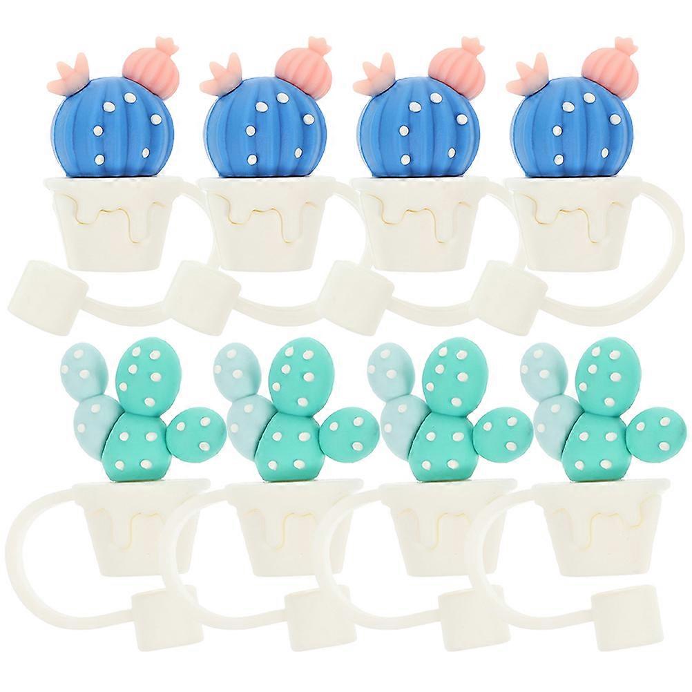 Drinking Straw Covers for Straw 24Pcs Reusable Cartoon Cactus Caps