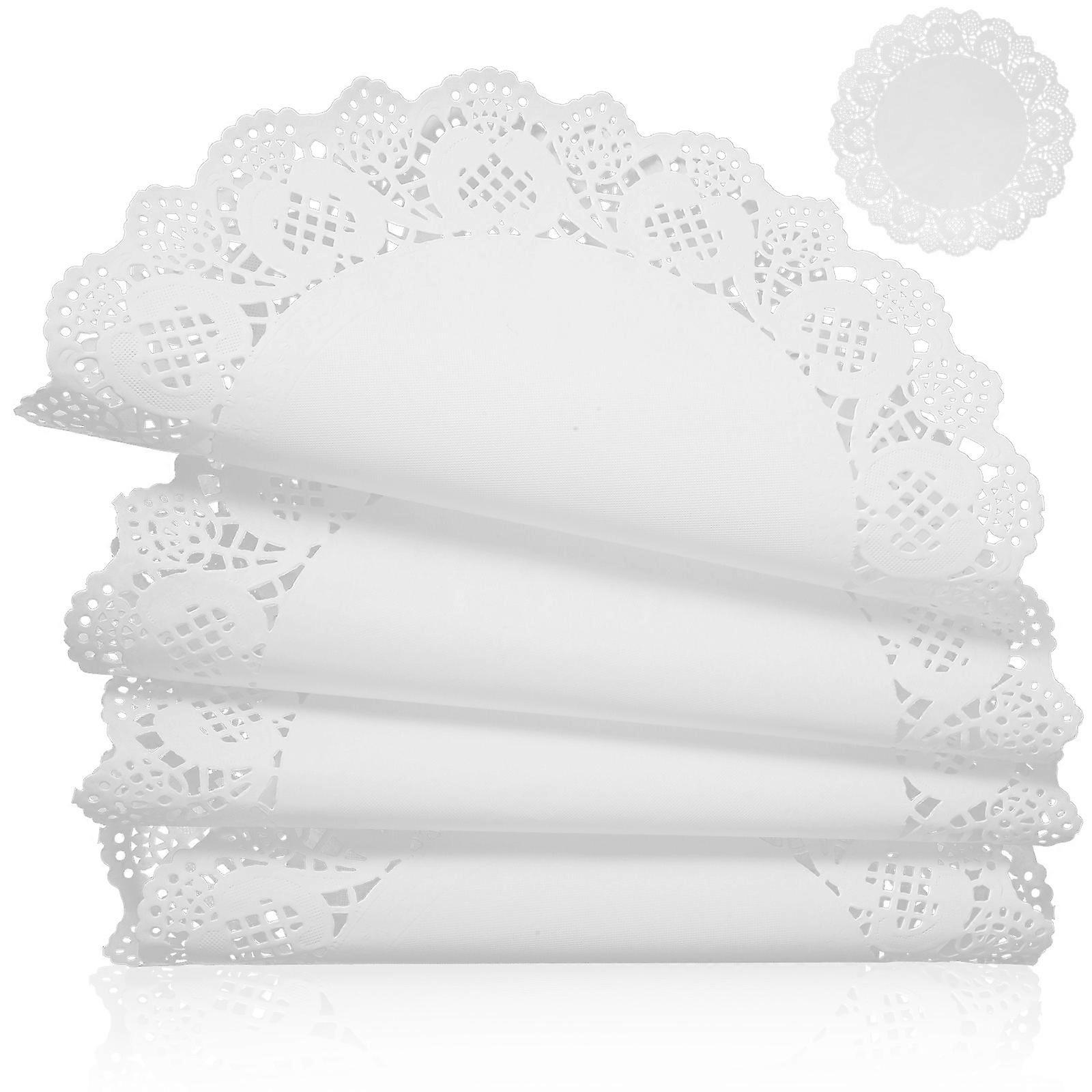 White Paper Doilies Round Cake Decorating Pads for 400Pcs for Baking Use