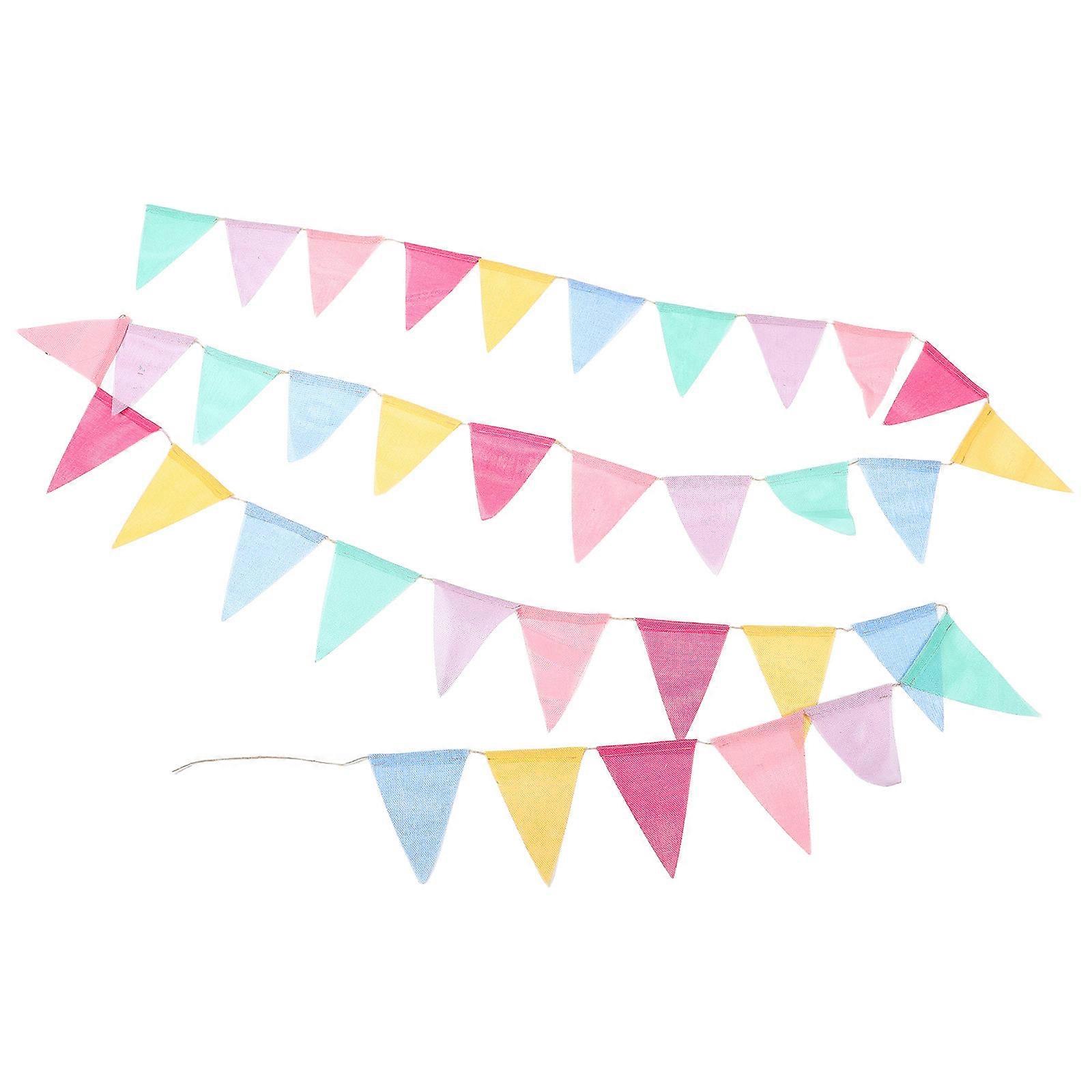 Multicolor Triangle Pennant Banner for Indoor Decoration 5Pcs Flags
