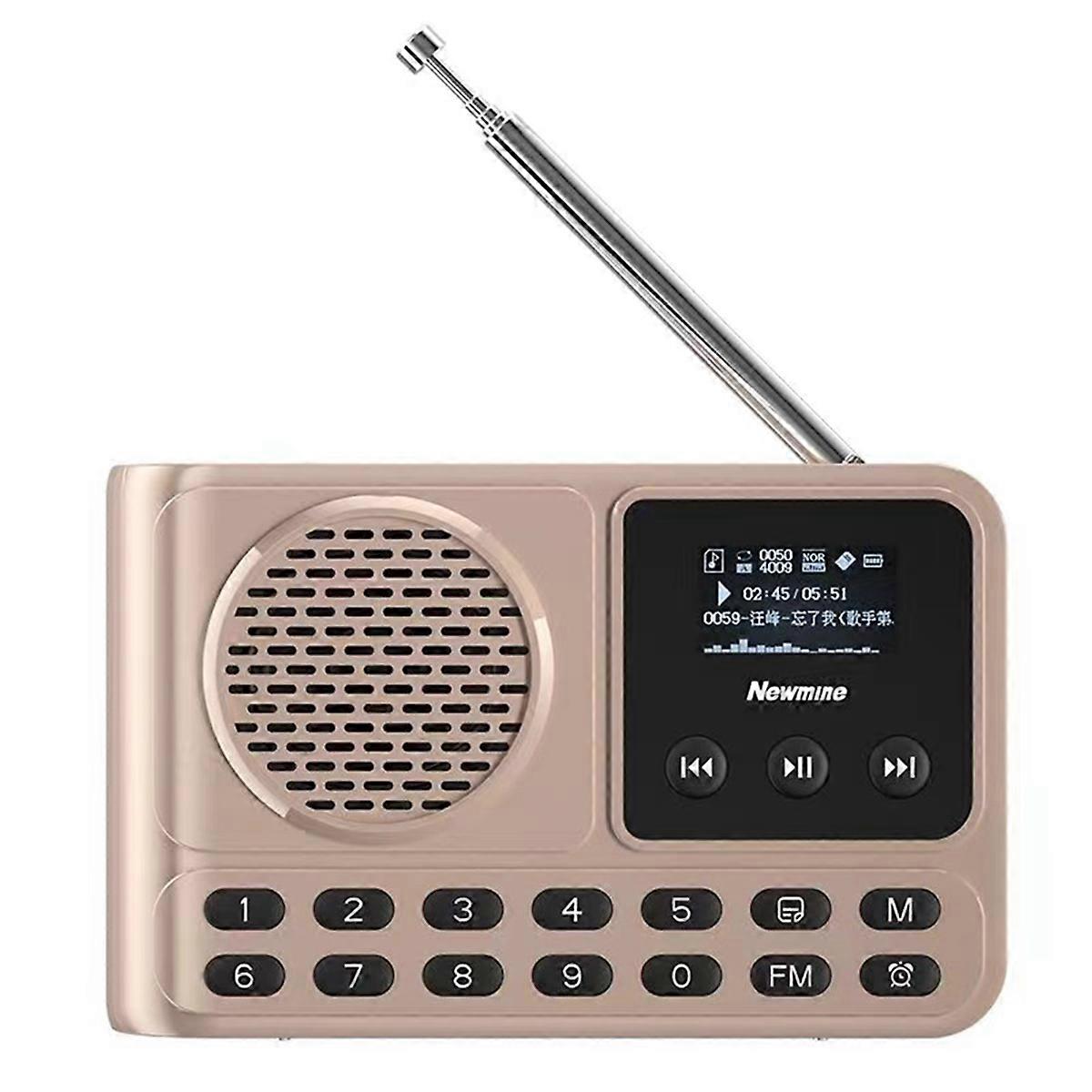 MX28 Portable All Band FM Radio Pocket Radio Receiver Wireless Bluetooth Speaker with LCD Display MP3 Player for Old,B