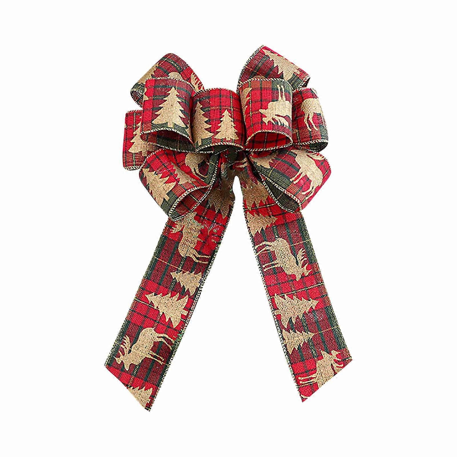 Christmas Tree Top Large Bow Nine Ears Imitation Fabric Alphabet Decorated Bow