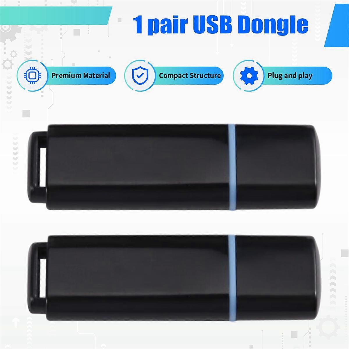 Portable USB Adapter Wireless Adaptor Receiver(2-Pack)Black