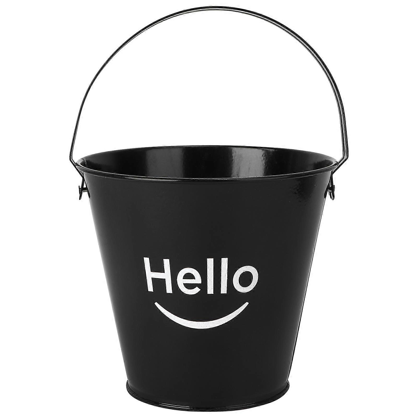Iron Ice Bucket for Storage Use 1Pcs Black Food Storage Holder