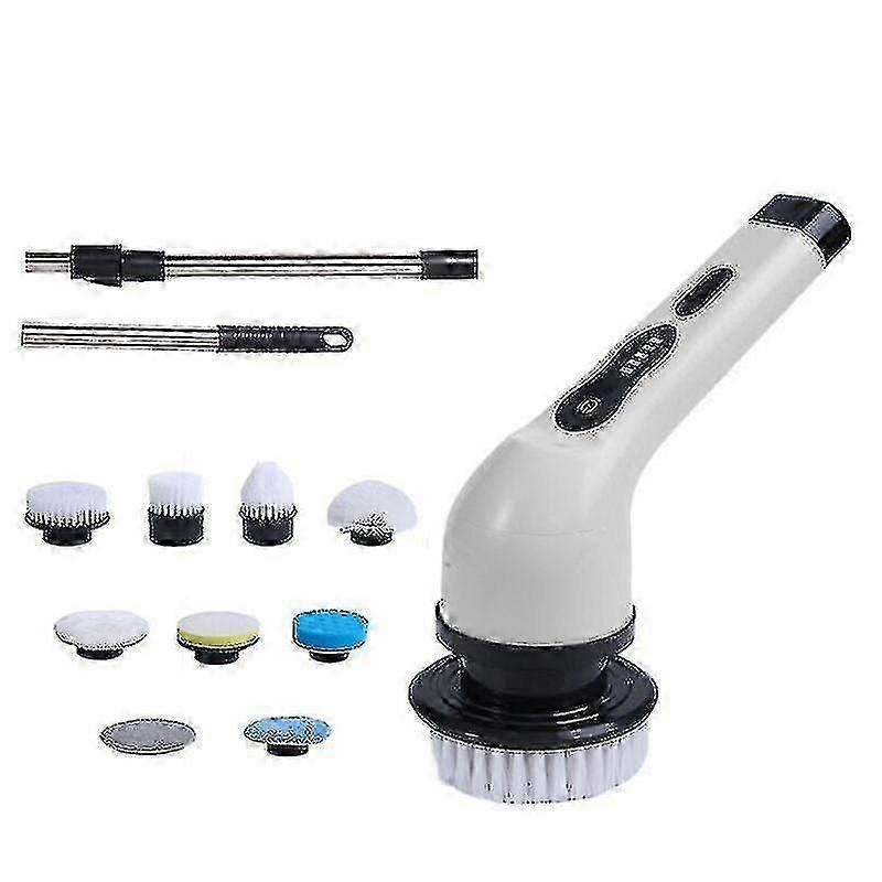 Cordless Electric Cleaning Brush, Cordless Cleaning Brush With 9 Replaceable Brush Heads, Electric Mop With Adjustable Handle For