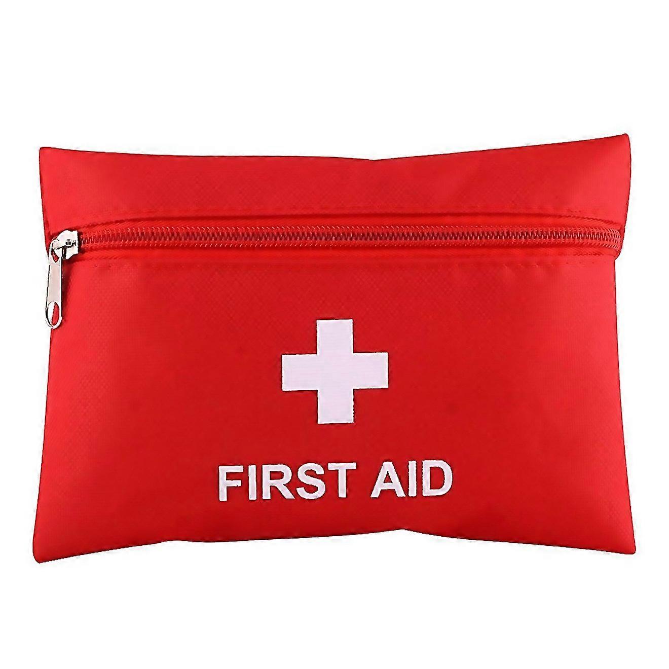 For 2 Pcs Portable First Aid Kit With Bag Includes Sanitizing Pads Gauzes Scissorsbandaids And Tweez