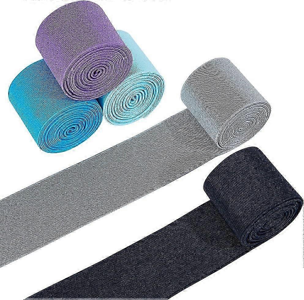 11 Yards 5 Colors Flat Elastic Bands 2 Inch Wide Heavy Stretch High Elasticity Elastic Band for Waistband Wig Bands Cuff Sewing Crafts DIY DIY