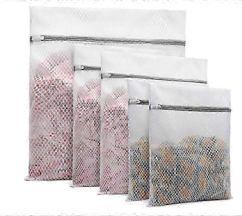 5Pcs Durable Honeycomb Mesh Laundry Bags for Delicates
