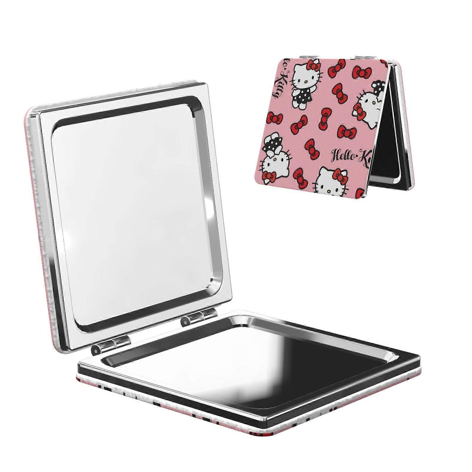 Hello Kitty Pocket Mirror, Portable Magnifying Compact Travel Makeup Mirror, 2-Sided Handheld Small Mirror
