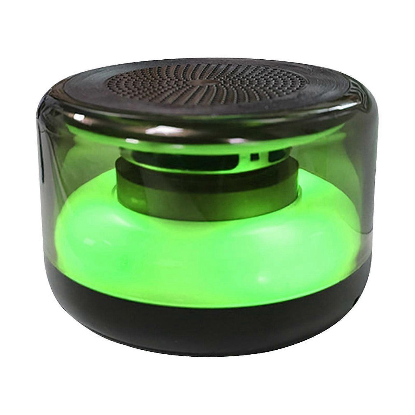 PAVEOS Minis Compact Colorful Light-emitting Subwoofer Wireless Bluetooth Speaker with Microphone, Portable Desktop Audio, Black