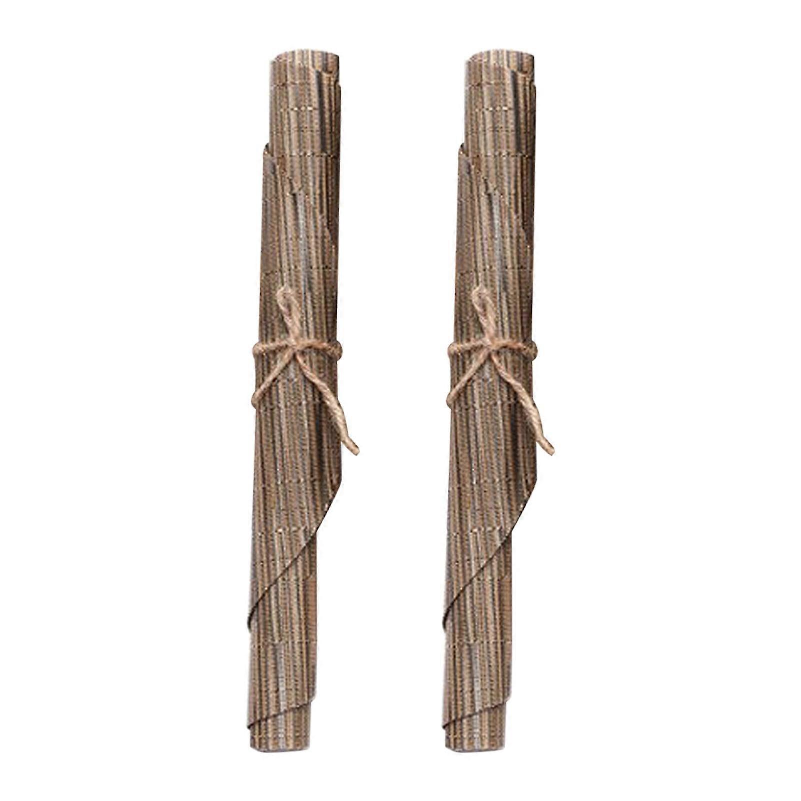 Gardenne Heat Resistant Table Mats 2Pcs, Bamboo Pattern, Waterproof, Non-slip, Stain Resistant, compatible with PVC Dining Tables