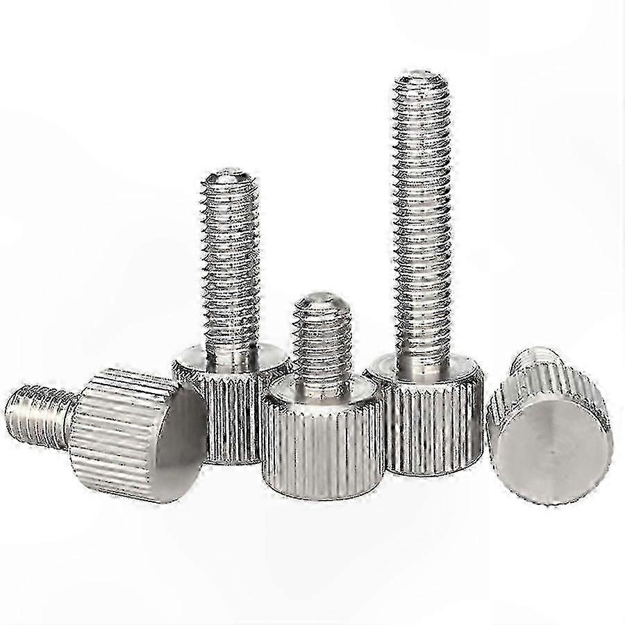 M3-M6 rustfrit stål fladhoved tommelfingerskruer 20 Pack Riflet Grip manuelle bolte til gør-det-selv-projekter og reparationer af udstyr