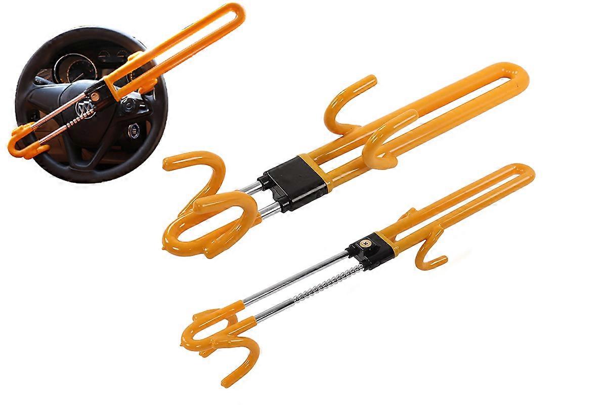 Steering Wheel Double Hook Lock Universal Retractable Car Security Anti-theft