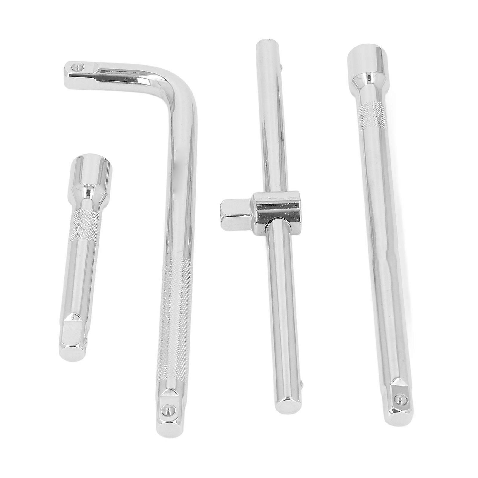 4PCS Set Drive Socket Extension Bar Chrome Vanadium Steel Sliding Bar T Handle Wrench for Automobile Maintenance
