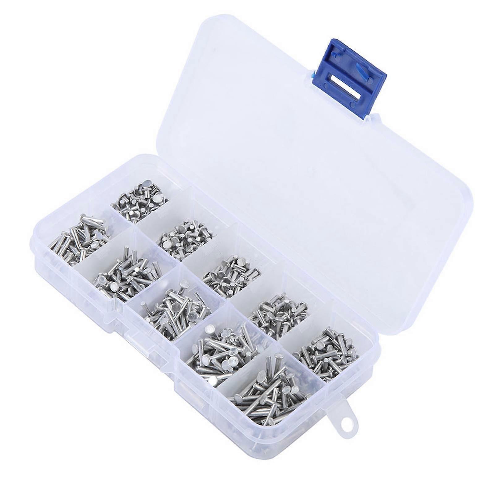 500pcs M2 Flat Head Aluminum Rivets Flat Head Solid Rivet 3mm-18mm Length