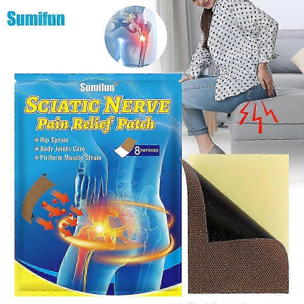 Sumifun Medicated Plaster For Sciatica Pain Relief, Hip And Buttock Discomfort From Prolonged Sitting, 10 Patches