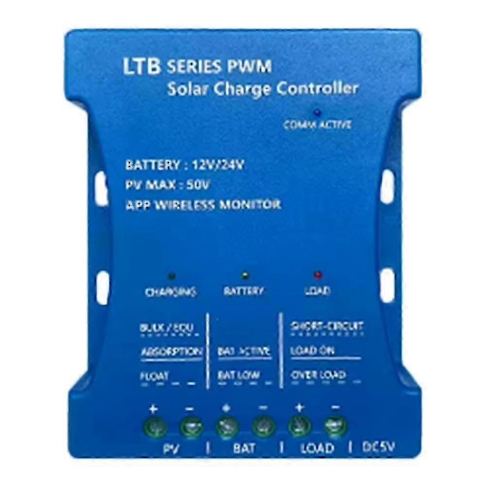 20V PWM Solar Charge Controller with Bluetooth Remote Monitoring via Mobile APP and USB Output