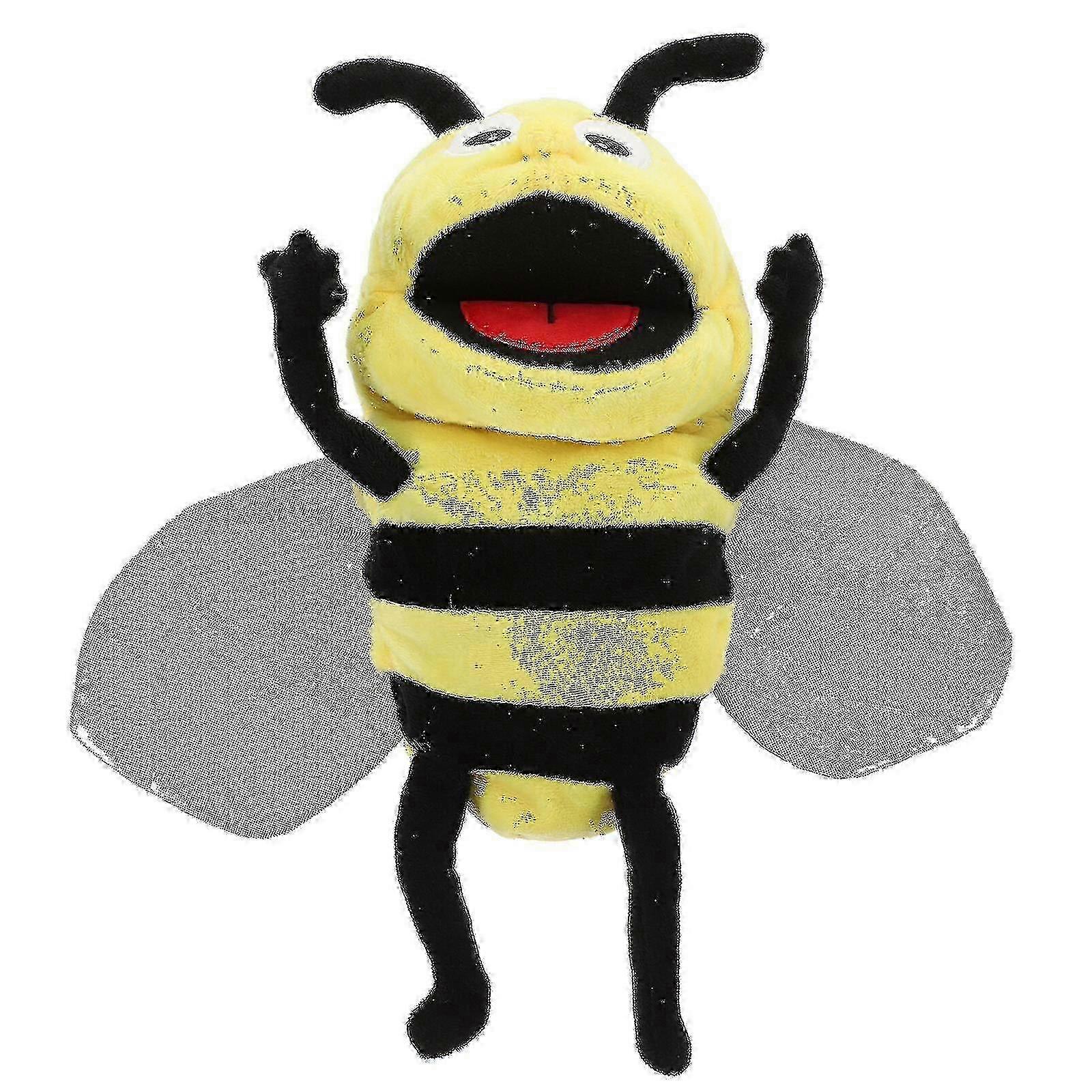 Plush Cartoon Bee Hand Puppet Stuffed Insect Interactive Pretend Play Puppet