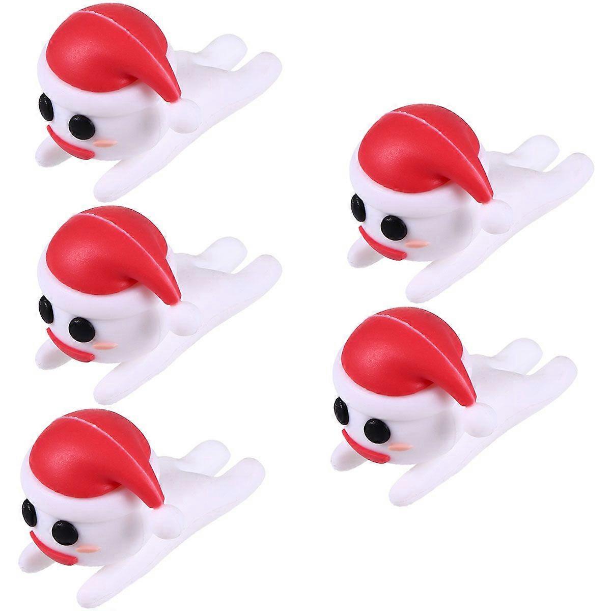 5pcs Cartoon Christmas Data Line Protective Case Bite Data Line Protective Case