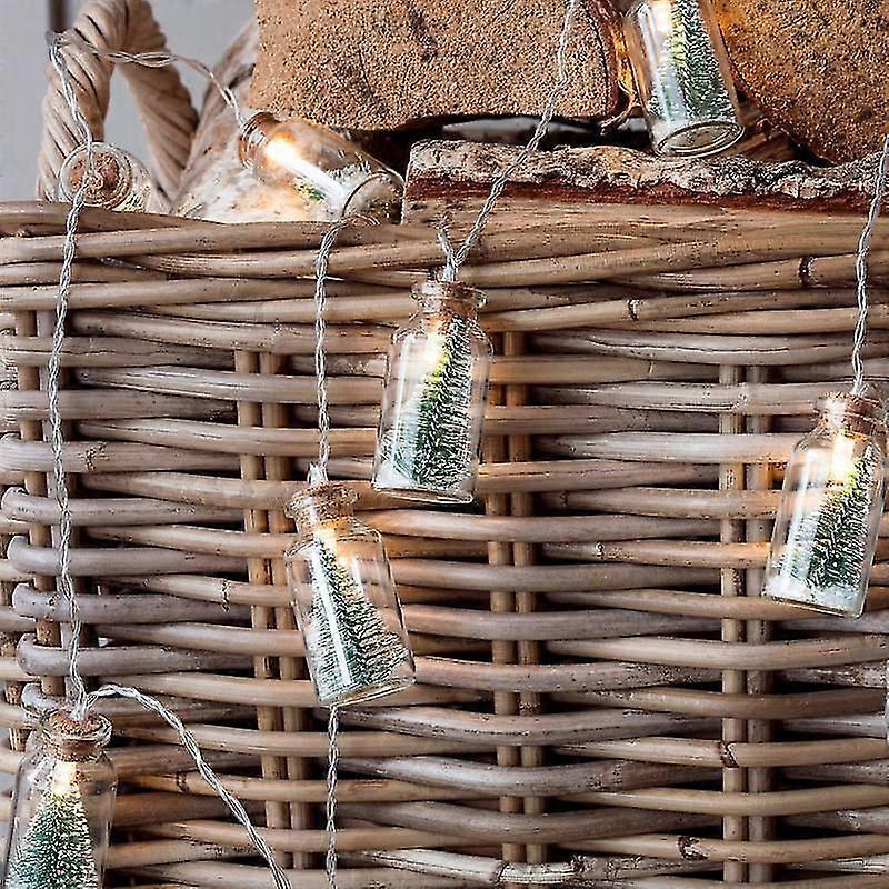 Christmas Garland Lights String 6.56ft Battery Operated With Drifting Bottle 20 Led For Xmas Decor Fireplace Door