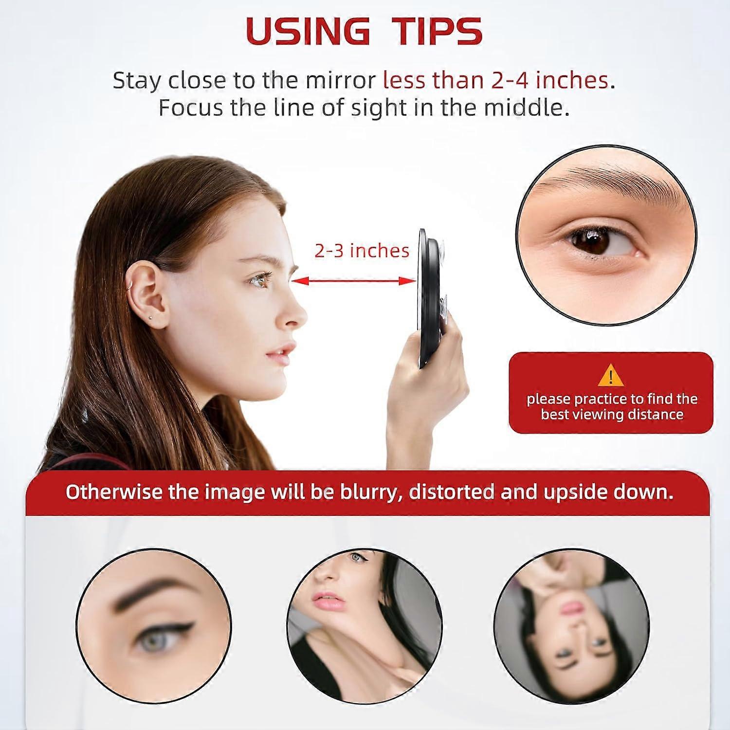 20X Magnifying Mirror and Tweezers Set, 6 Inch Round Magnifying Makeup Mirror, 2 Suction Cup Magnifiers, Portable Makeup Magnifier