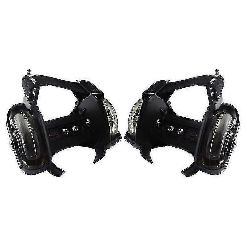 عجلات كعب ذات عجلتين قابلة للتعديل الزلاجات الدوارة PVC أحذية عجلة مضيئة ثلاثية الألوان للأطفال