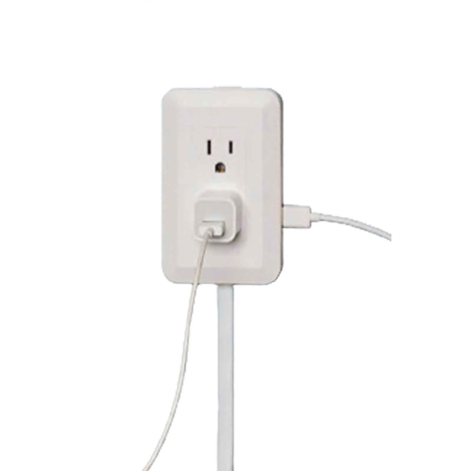 Outlet Extender for Relocating Unreachable Power Outlets, 4ft Cord, Sticks Easily on Wall, Provides Increase Safe, 2  Outlets, 2 USB Ports & Built-in