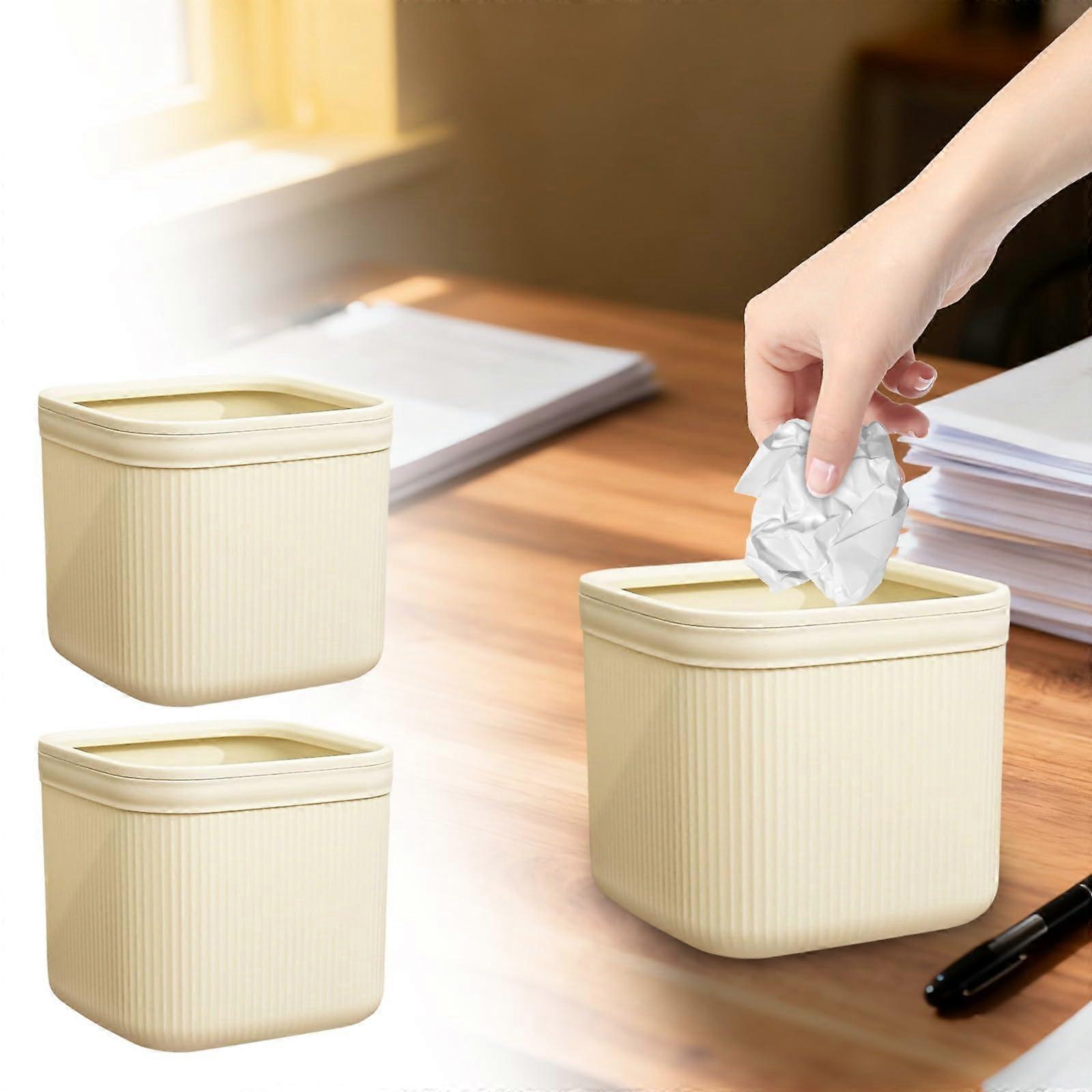 Desktop Trash Can with Open  and Removable Inner for Kitchen Waste and Recycling, 16x16x14.7cm B