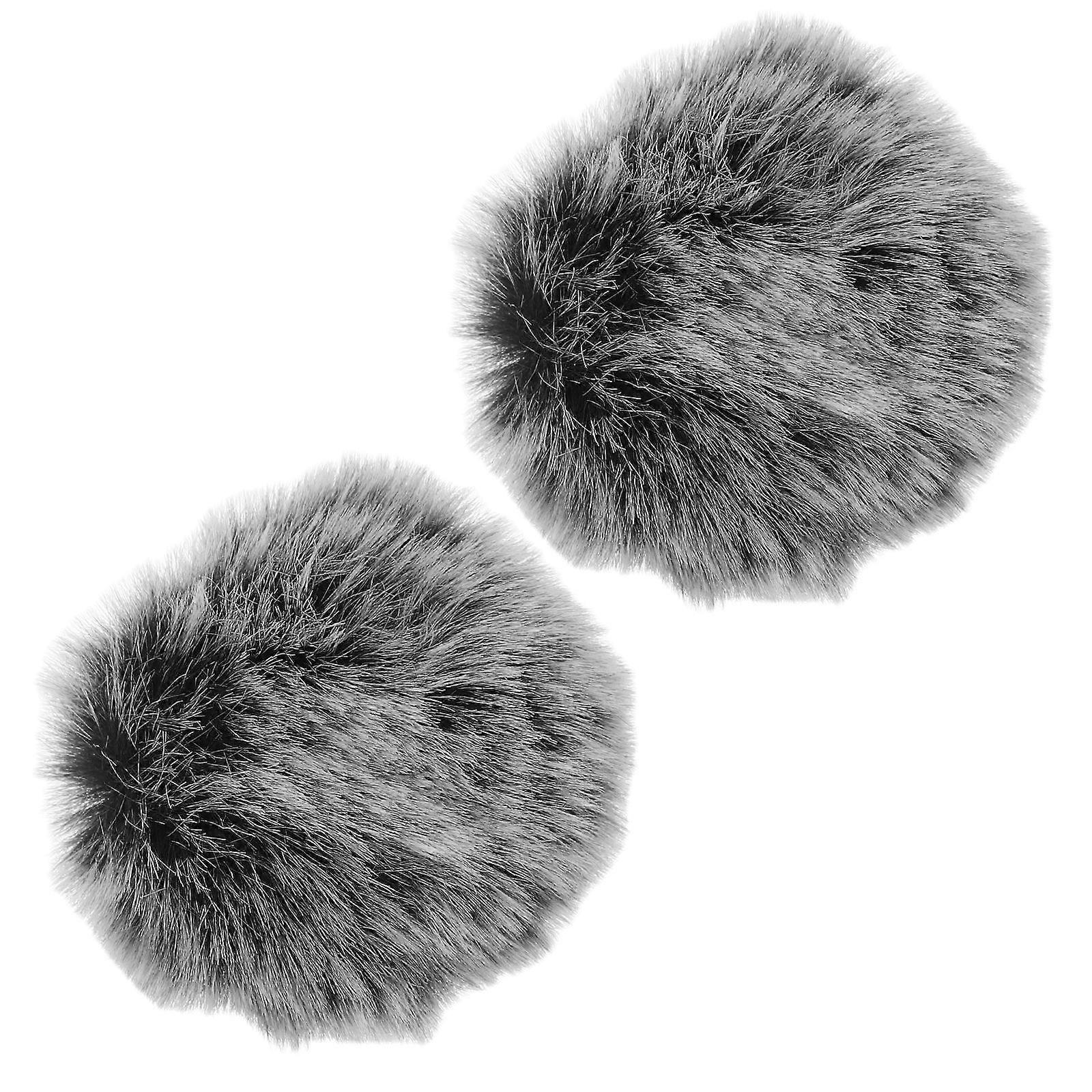 Microphone Windscreen Furry Protective Cover for Lapel Use 2Pcs