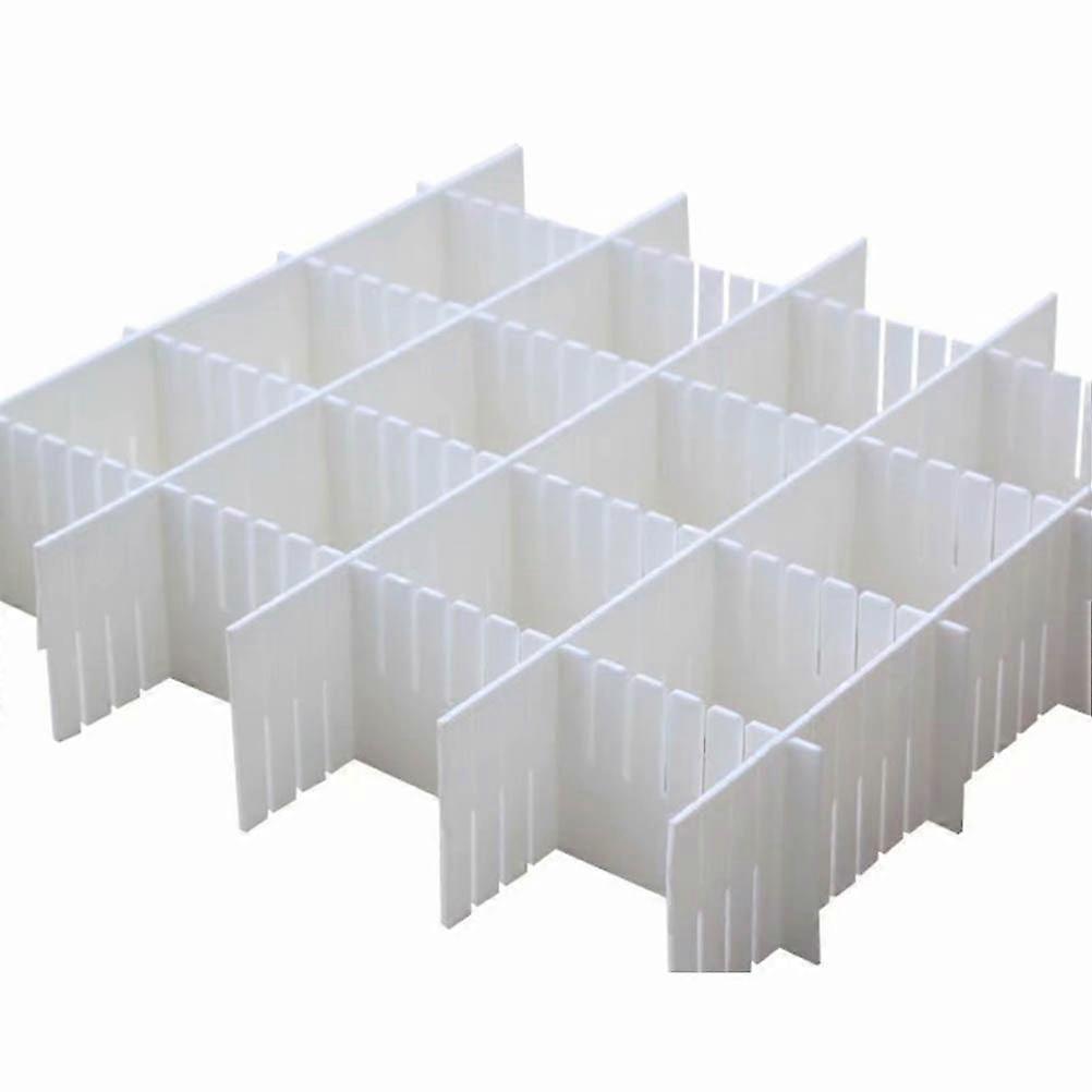Drawer Divider Plastic Grid Partition for Drawer Organizing 5Pcs White