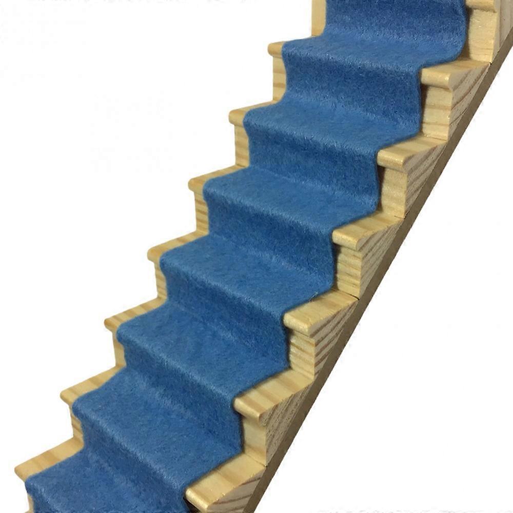 Dockor Hus Wedgewood Blå Ull Mix Trappa Matta Runner Själv Själv själv självhäftande golv