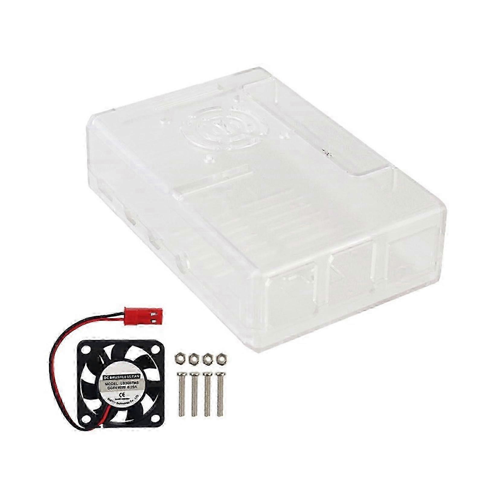 Enclosure Box for RPI model 4 with GPIO Access Removable Cover Optional Cooling Fan Transparent color 2025