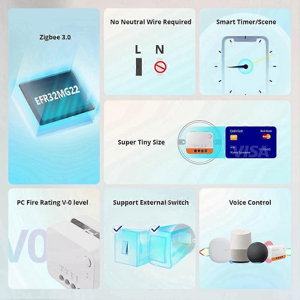 ZBMINI-L2 Wire Required Extreme Zigbee Smart Switch Support Alexa Home Assistant Zigbee2MQTT Smartthings HUB