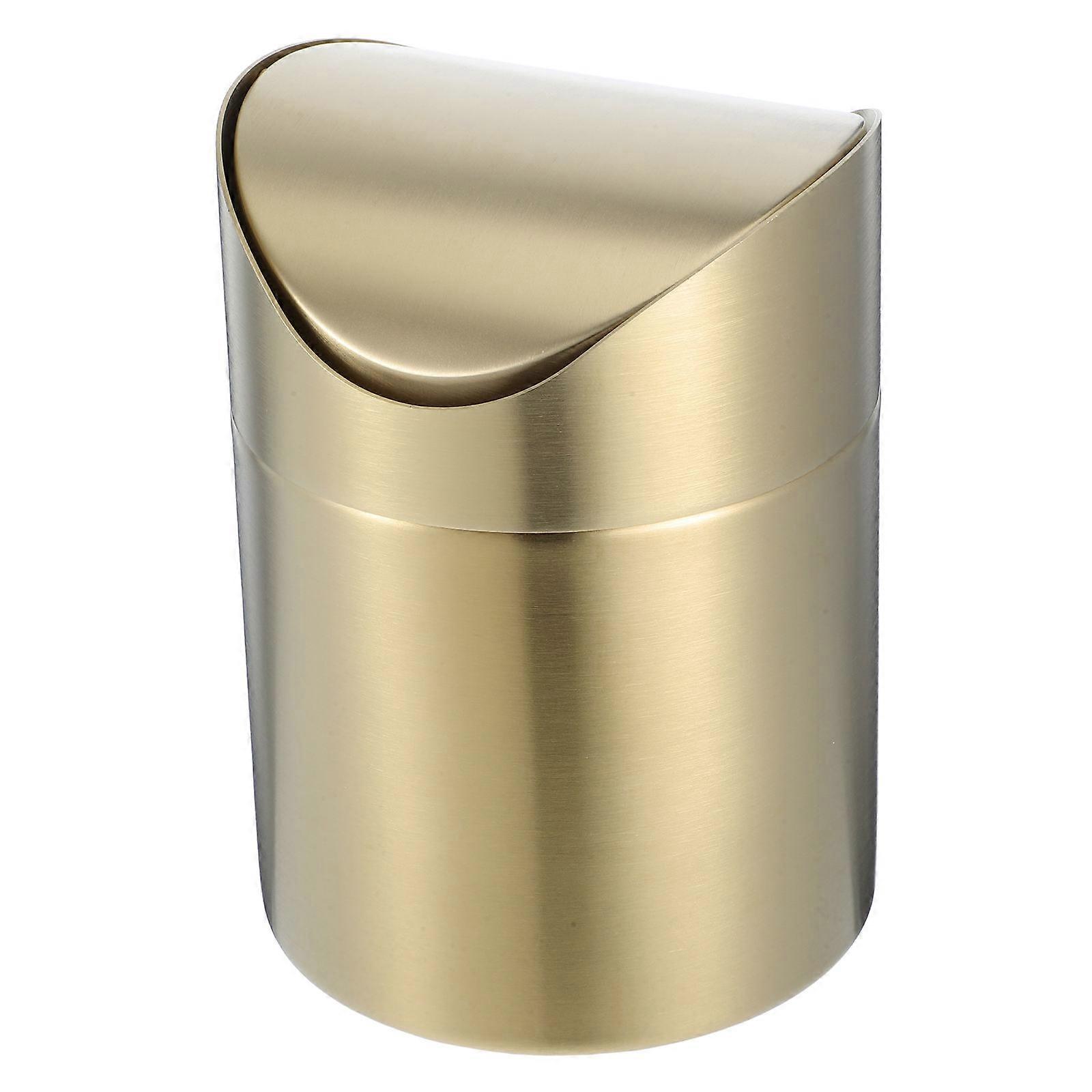 Desk Trash Can Mini Trash Can Stainless Steel Garbage Can Countertop Garbage Bin with Lid