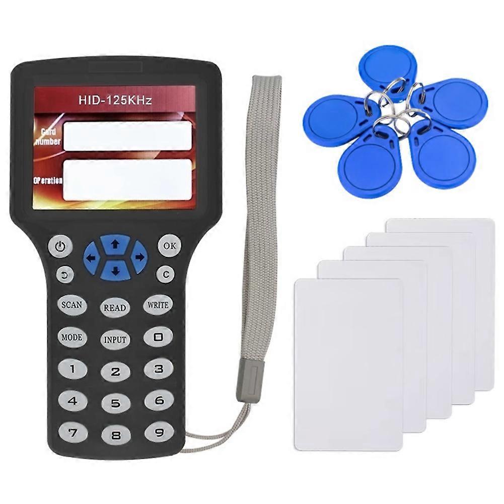 10 Frequency RFID Card Reader Writer Duplicator+5XCUID Card/Keychain