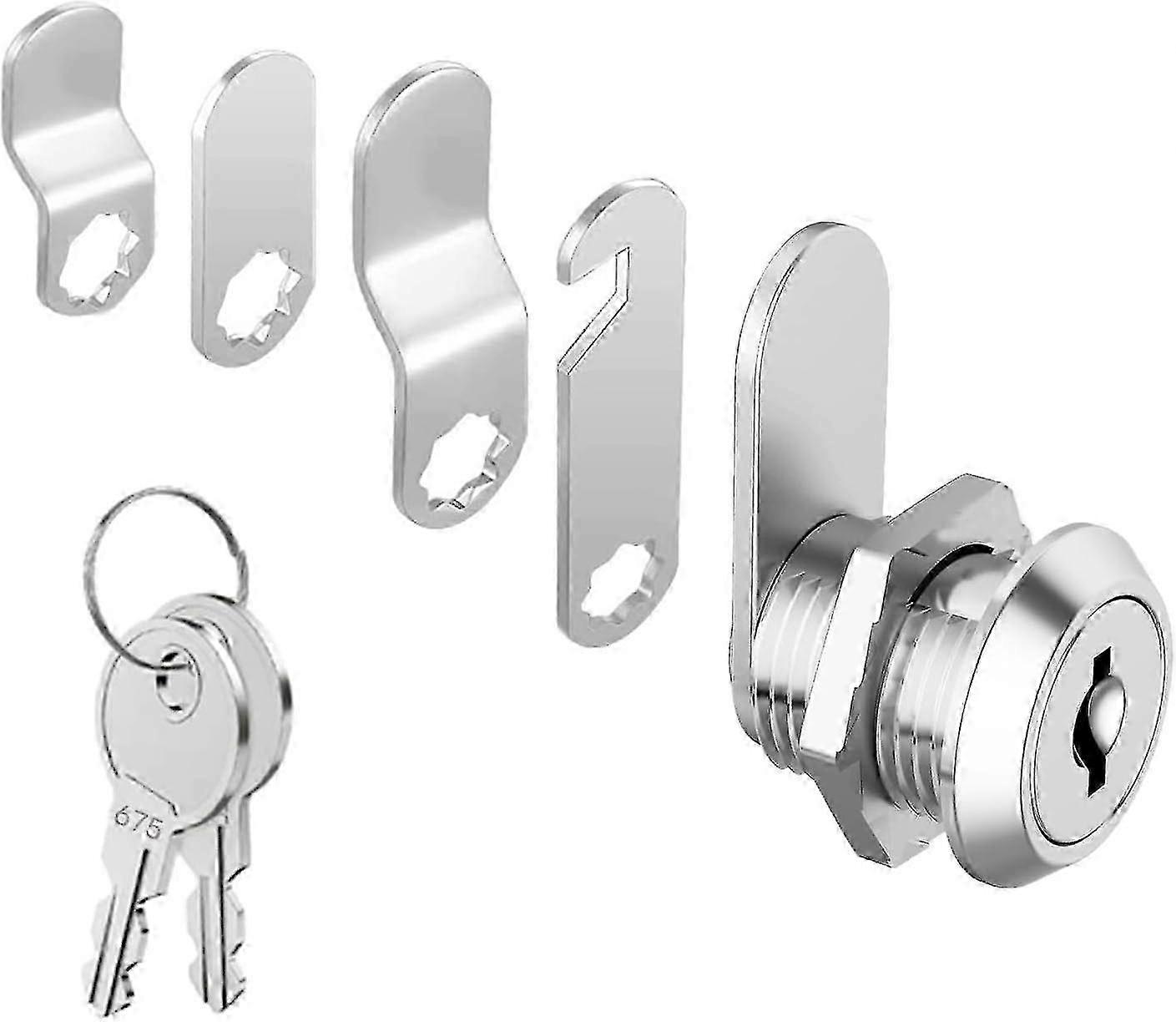 Cylinder 16mm Security Mailbox Lock With 5 Different Lock Plates And 2 Keys, Cabinet Cam Lock, Locke p