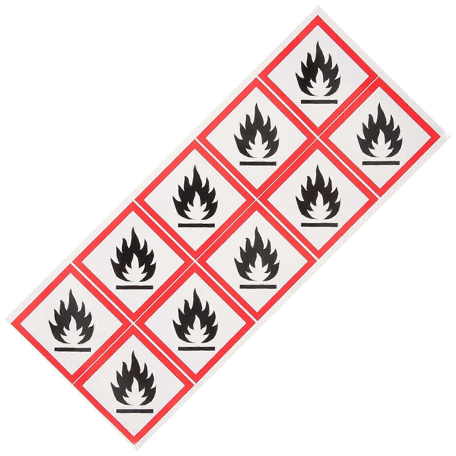 Flammable Liquid Sign PVC Safety Warning Stickers 3 Sheets