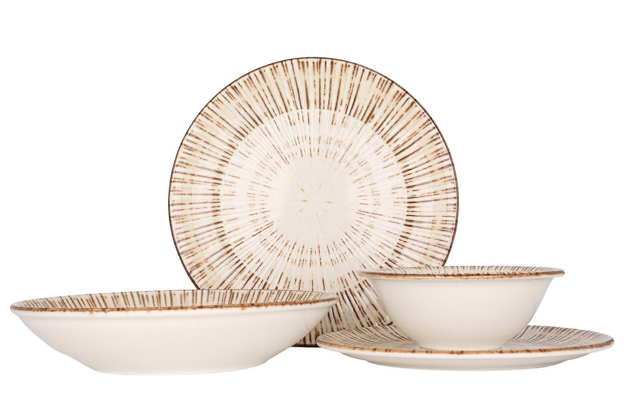 By Bone Dinnerware Set (Large) - Legna - 24 pieces - 6 persons - Porcelain