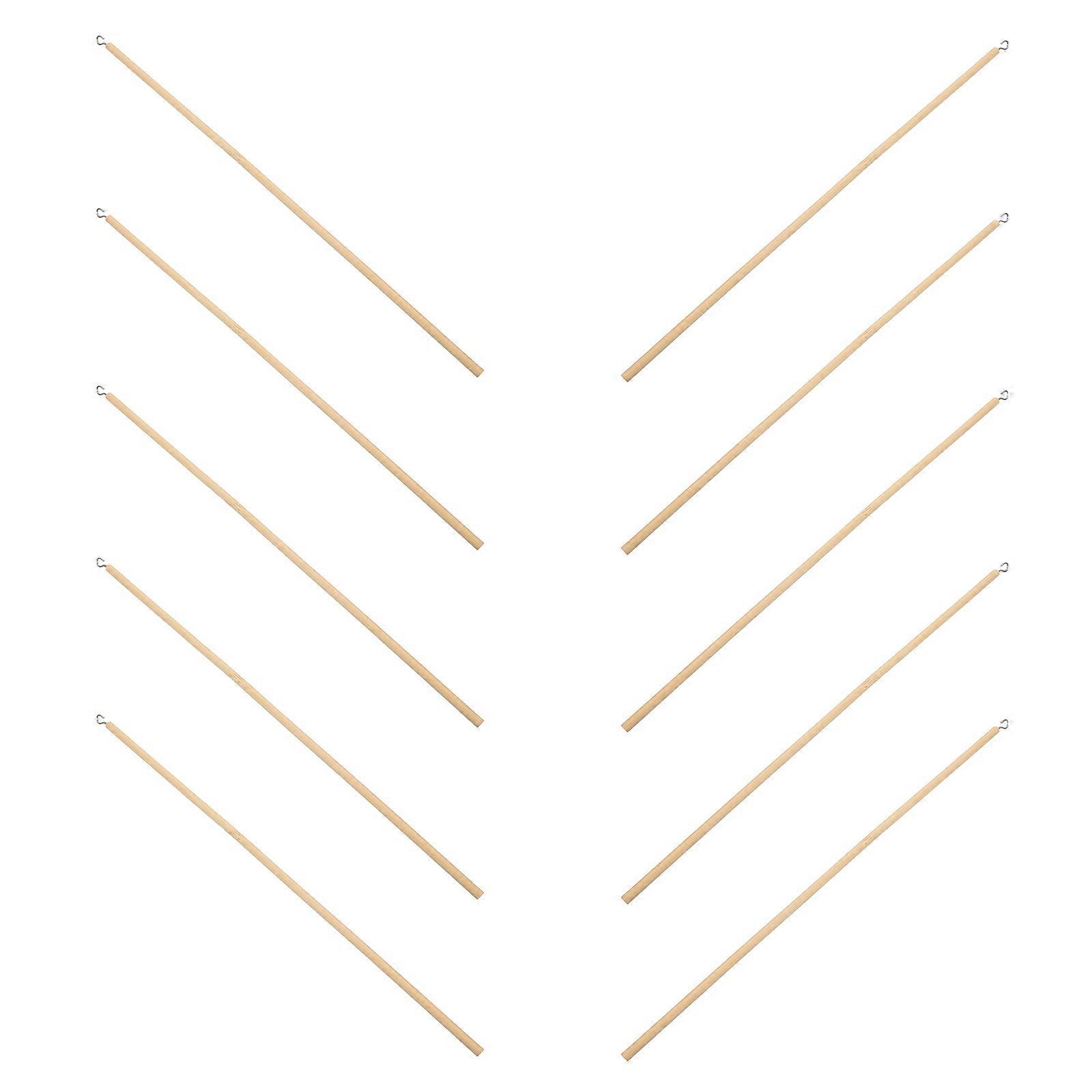 Durable Round Wood Craft Sticks for Decor Beige Color Smooth Finish Ideal for DIY Projects and Puppet Manipulation 10 Pieces