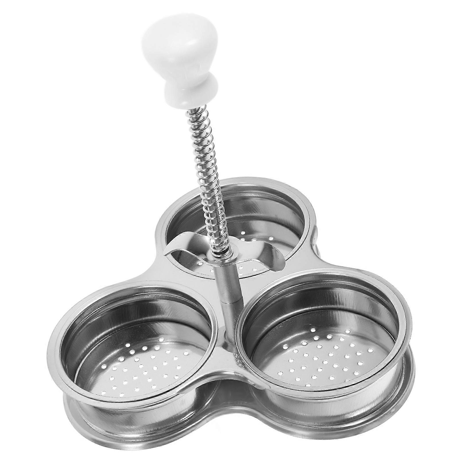 Egg Cooker Stainless Steel for Steaming Eggs with 3 Cups Kitchen Tool